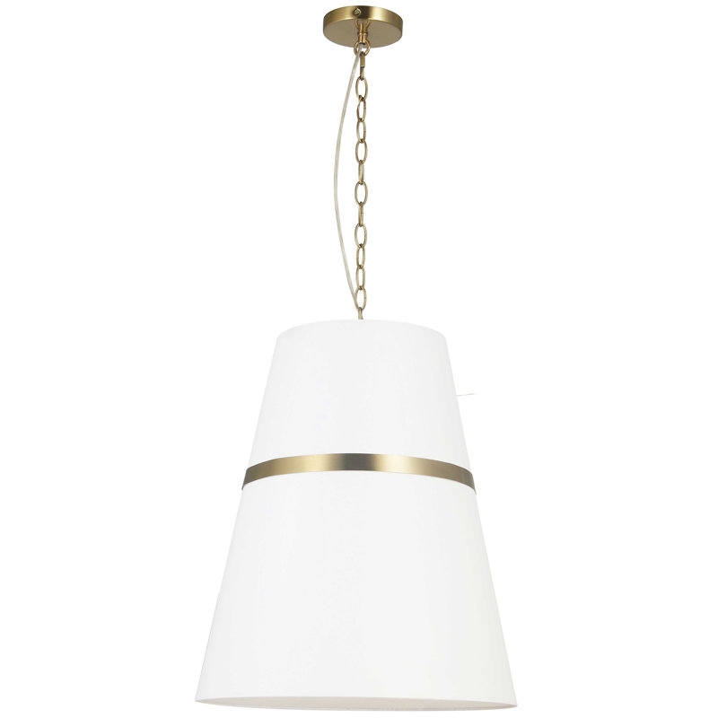 Symphony 3 Light Single Geometric Pendant, Aged Brass