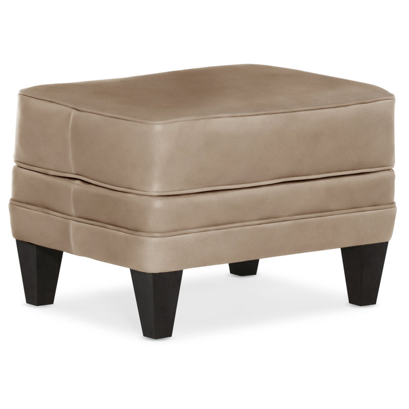 Willow Ottoman, Plantation, Outsider Raven Genuine Leather
