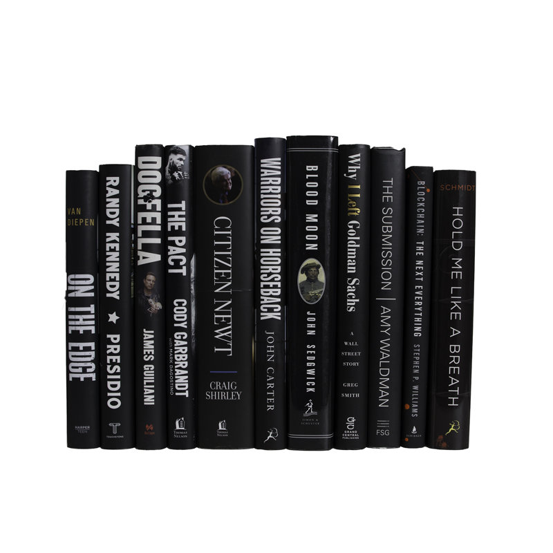 Decorative Books - Black Tie Dust Jacket Book Bundle - 1 Foot of Books