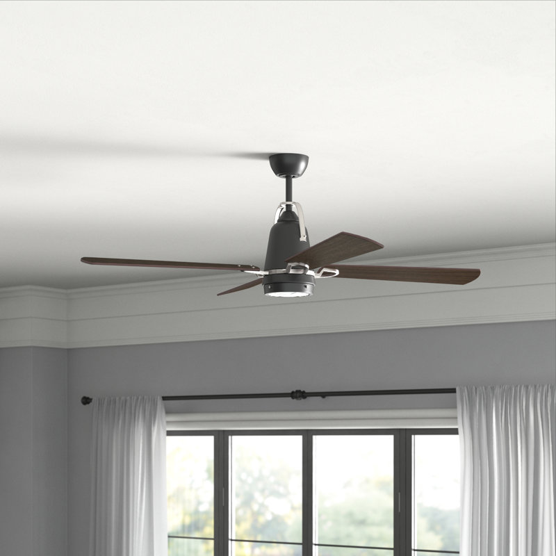 Ventilateur de plafond standard à DEL à 4 pales de 52 po avec ensemble d'éclairage inclus Folkeste