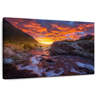 Alvord Fiery Sunset Over River Rapids