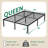 Turberville 16'' Black Metal Platform Bed Frame With Steel Slat Support, No Box Spring Needed-358194523