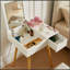 Petite coiffeuse de maquillage, bureau avec 2 tiroirs, organisateur de miroir rabattable, coiffeuse de maquillage pour chambre à coucher, vestiaire