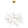 Ladora 63-light gold metal frame LED chandelier with white acrylic diffusers