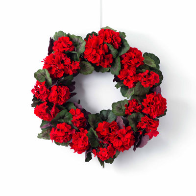 Faux Geranium Silk 24'' Wreath