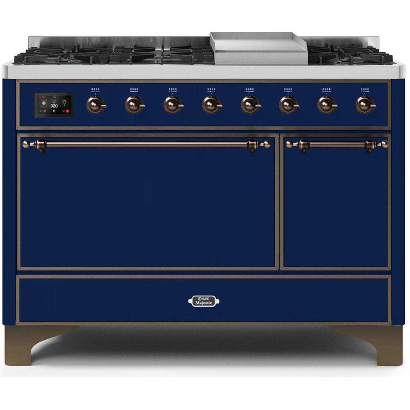 Majestic II 47.83" 5.02 Cu.Ft. Freestanding Dual Fuel with Griddle and Convection Oven, Stainless Steel/Copper
