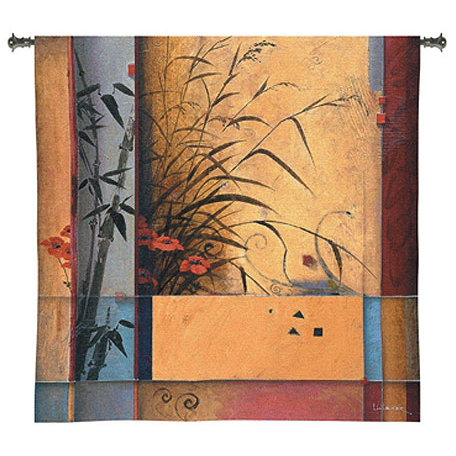 Tapisserie florale en bambou