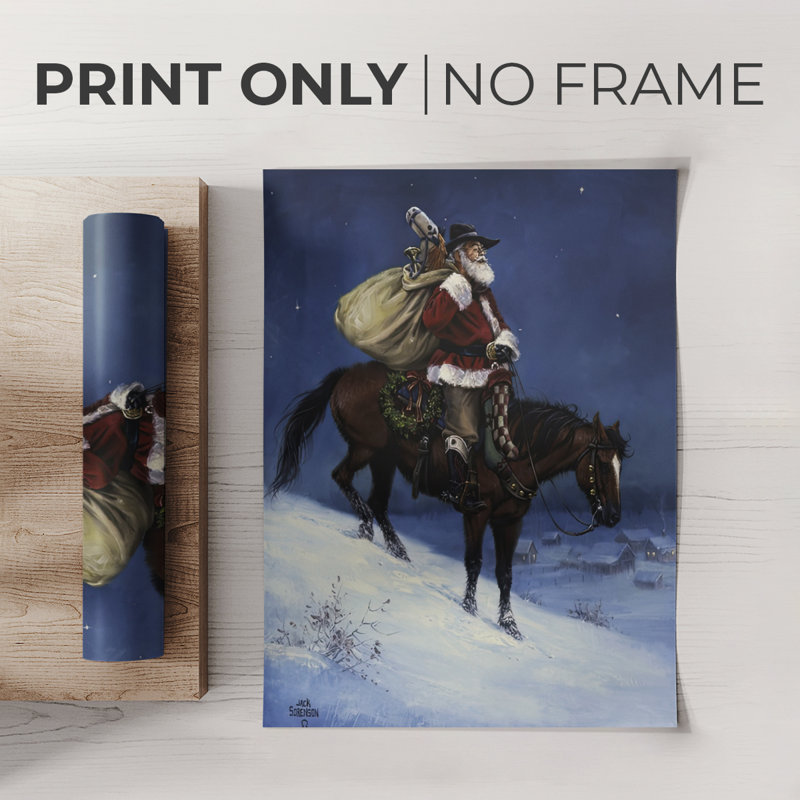 A Cowboy Christmas - Impression sur toile seulement - NON-CADRE
