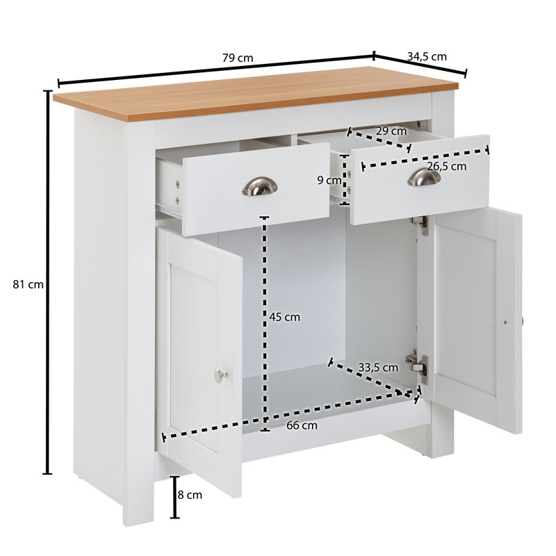 Tarsha 79 Cm Wide 2 Drawer Sideboard