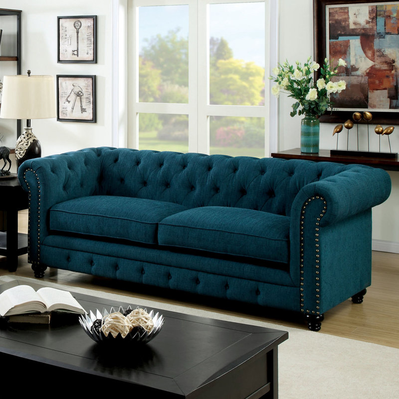 Westerly Upholstered 90'' Sofa, Teal 