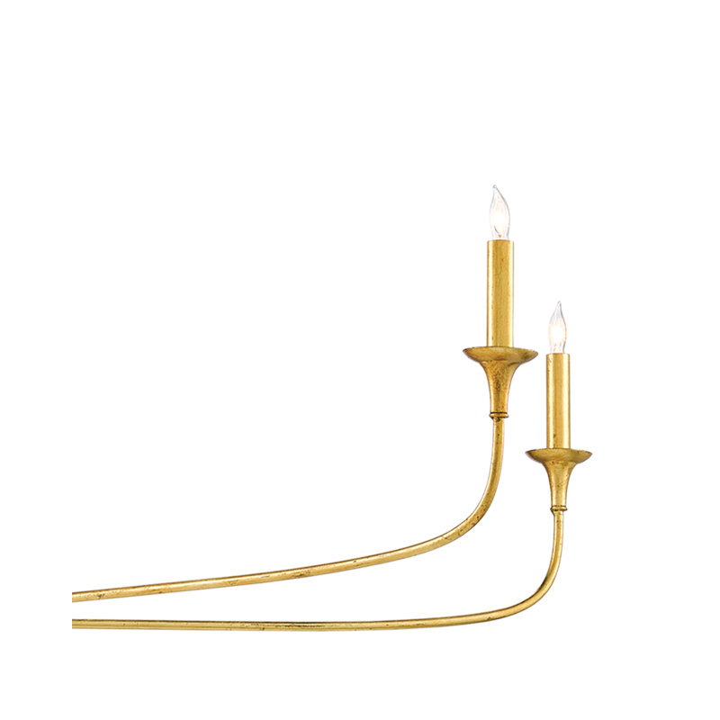 Nottaway 6 - Light Chandelier, Contemporary Gold Leaf