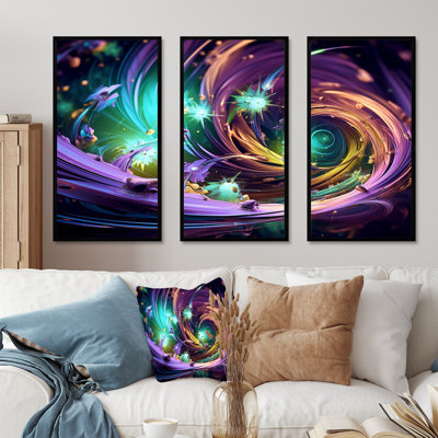 Mauve et vert fractal Fusion I - impression d'art mural fractal