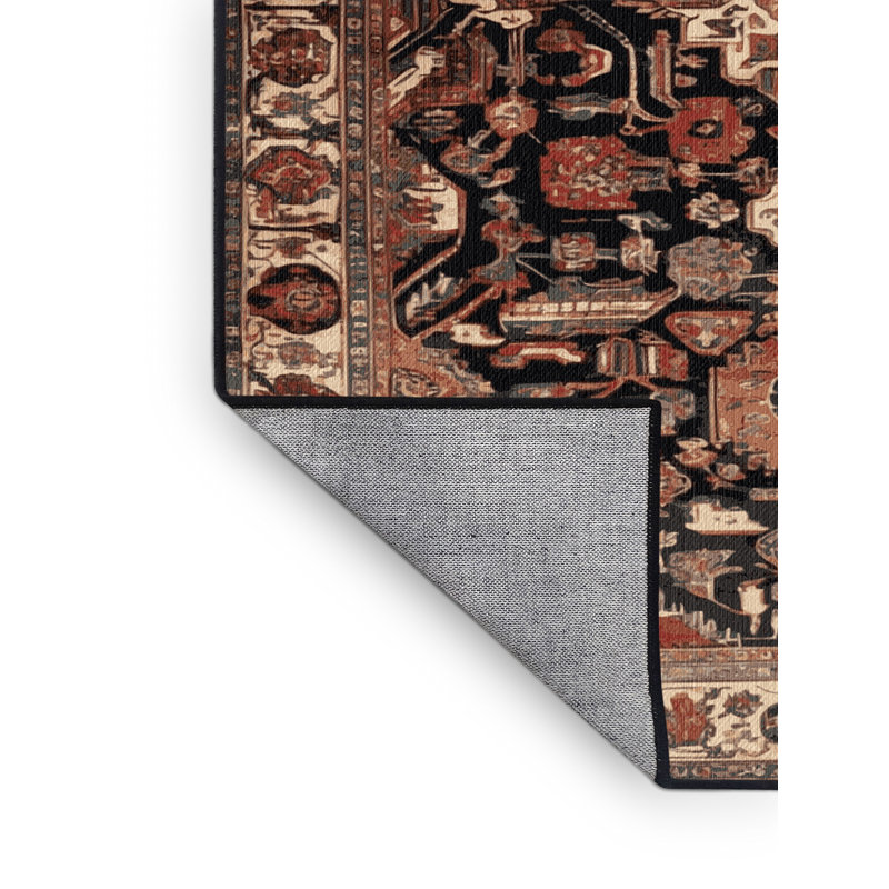 Tapis brun lavable à la machine, Carré 5 pi