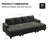 Shavera Velvet Reversible Sectional Sofa Bed Convertible Modular Sleeper Couch With Storage Ottoman-1307297444