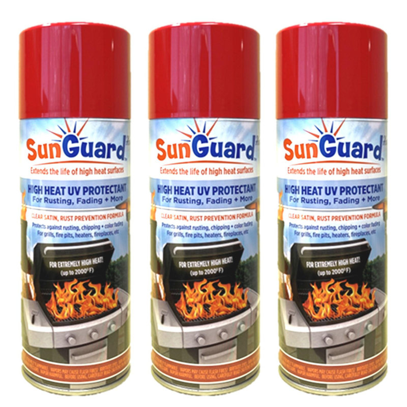 SunGuard Extreme High Heat (up to 2000°F) UV Metal Protectant Spray, Set of 3