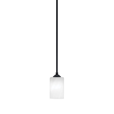 Mini-luminaire suspendu suspendu Zilo, fini granit foncé avec verre de 4 po