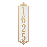 Lyon Personalized Vertical Estate 4-Line Wall Address Plaque