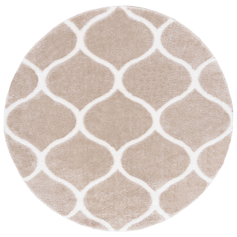 Tahoe Shag Performance Geometric Rug, Round 6'7"