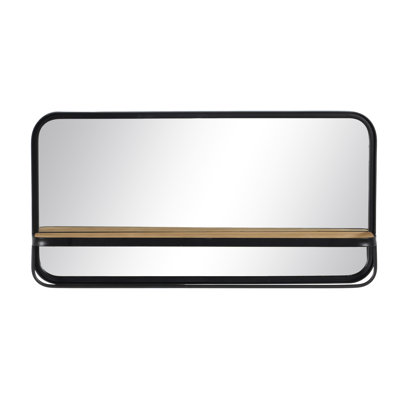 Metal Rectangle Mirror with Shelves