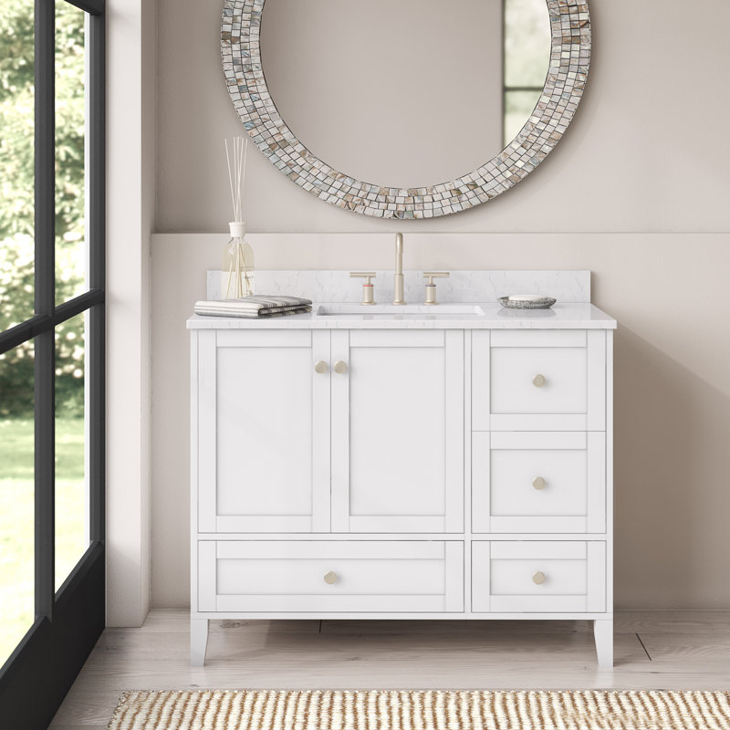 Ensemble de meuble-lavabo simple 42 po Selma, Blanc