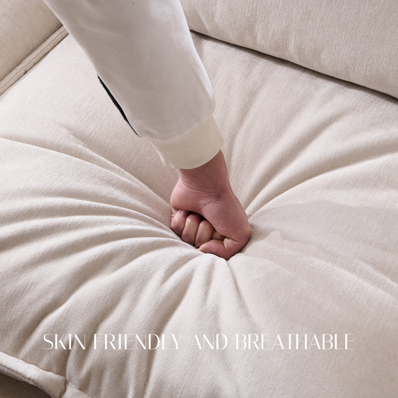Canapé modulaire de 86 po avec grand espace de rangement, canapé modulaire en U en chenille avec repose-pieds, avec coussins de siège profonds et coussins décoratifs
