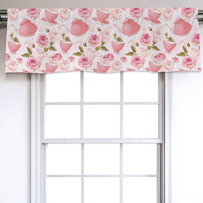 Sateen Floral Ruffled Window Valance