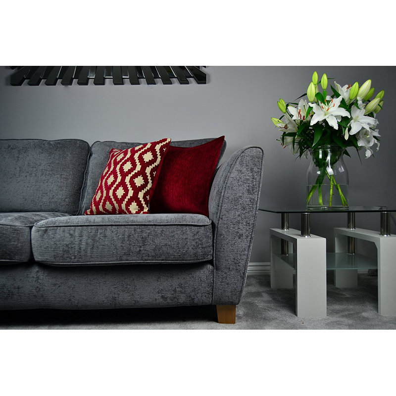 Arizona Geometric Square Cushion Cover, 49 x 49 cm, Red