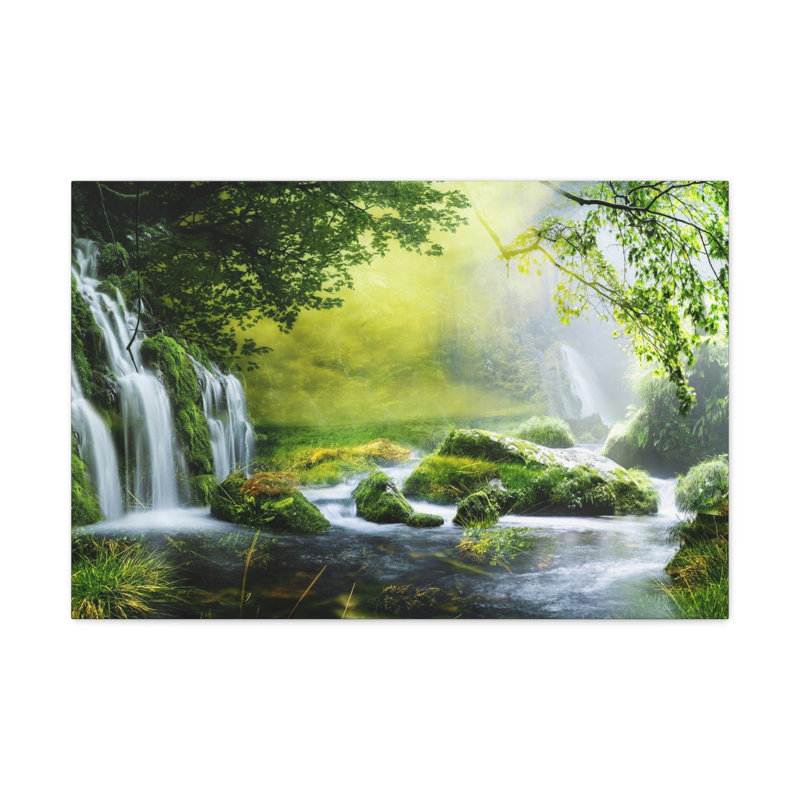 «Tropical Forest Falls Nature Wilderness», photographie sur toile, H 12 po x l 18 po
