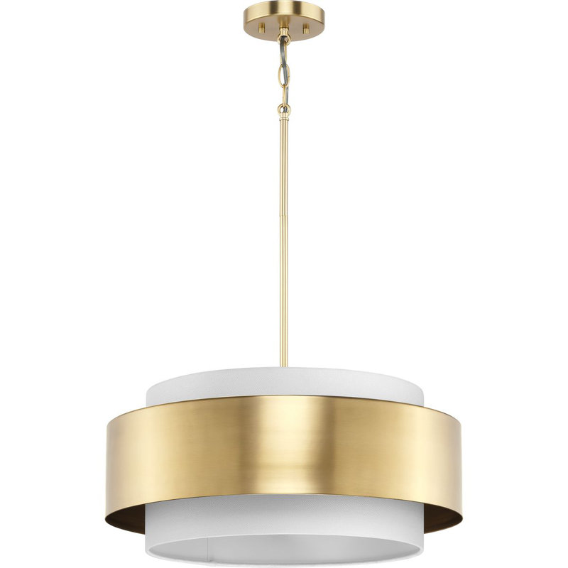 Luminaire suspendu tambour 3 lumières Myrteza, Bronze brossé, H 12,62 po x l 22 po x P 22 po