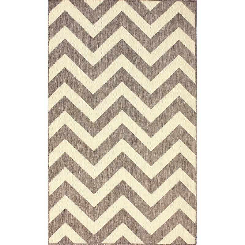 Tapis intérieur / extérieur gris Erin, Rectangle 5 pi 11 po x 9 pi