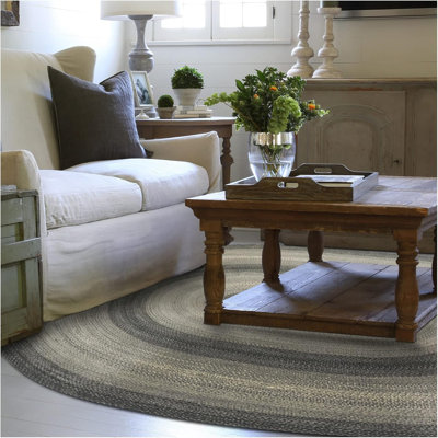 Cynita Braided Jute Non-Shedding Premium Charcoal/Gray Rug