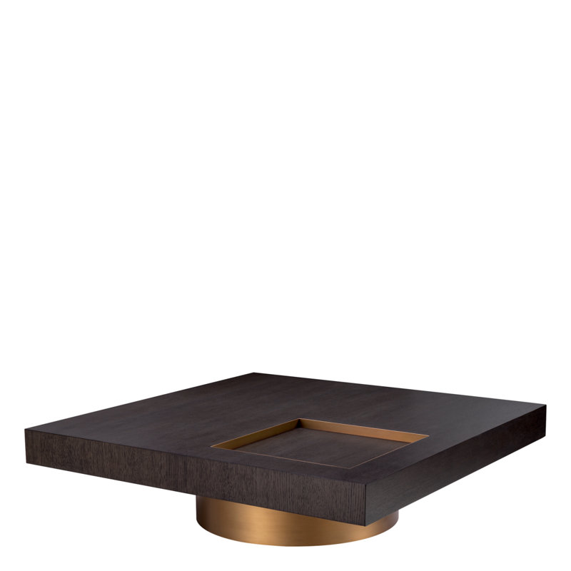 Otus Coffee Table, Mocha Top/Brushed Brass Base