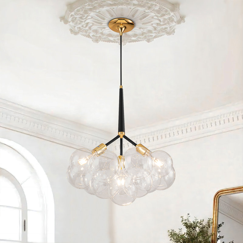 Scituate 3 - Light Globe Chandelier, Black