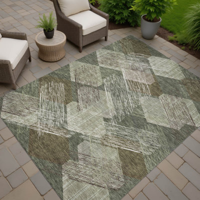 Tapis géométrique intérieur / extérieur lavable à la machine Chantille ACN2637