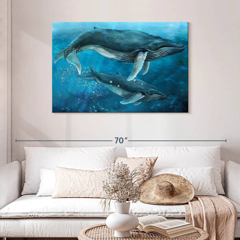 Baleines à bosse majestueuses, H 30 po x l 45 po