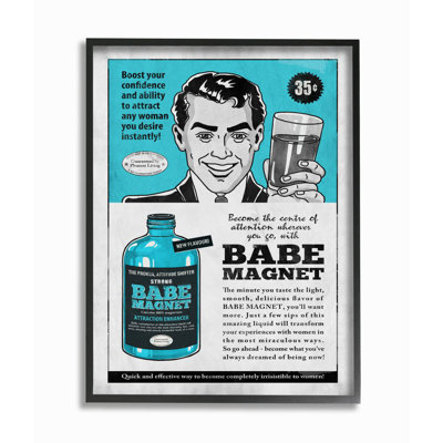 « bébé magnétique rétro », reproduction de bleu amusante» par l’ester kay, impression sur toile