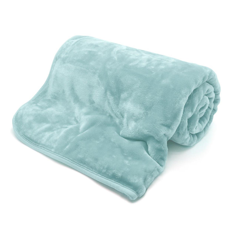 Lyle Plain Weave / Muslin Throw Blanket, 127cm W x 152cm L, Duck Egg