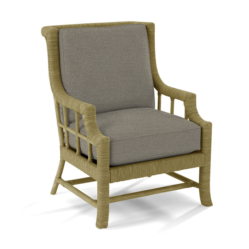 Lafayette Armchair, Green and Blue Stripe; 0252-54, Brass