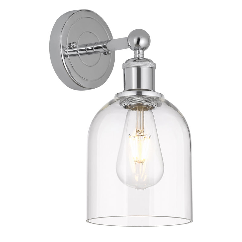 Applique murale 1 lumière 6 "Edison Allysson, Transparent, Chrome poli