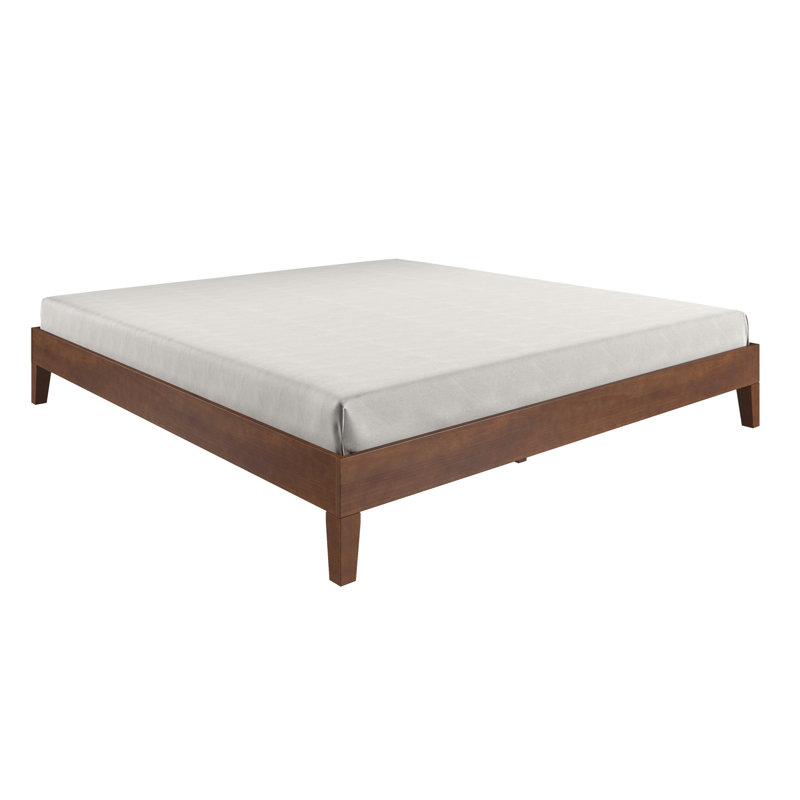 Antolic Solid Wood Platform Bed, Brown, King