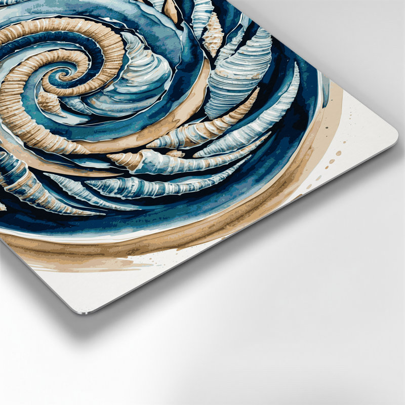 «Coastal Fossil Shell Design», art mural en métal gris, H 12 po x l 18 po