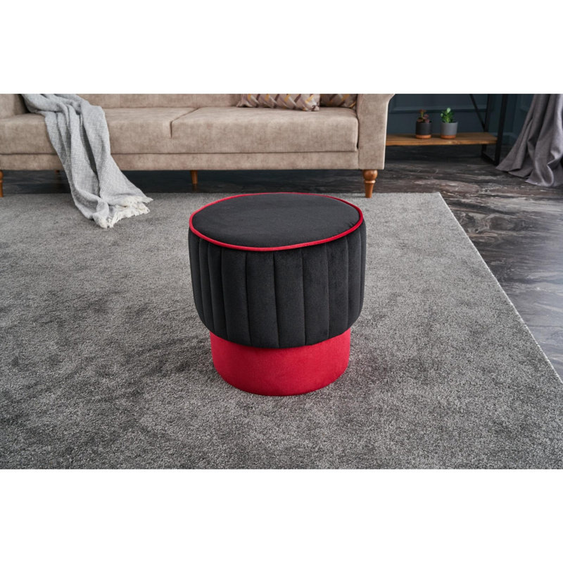 Pouf, Noir / rouge