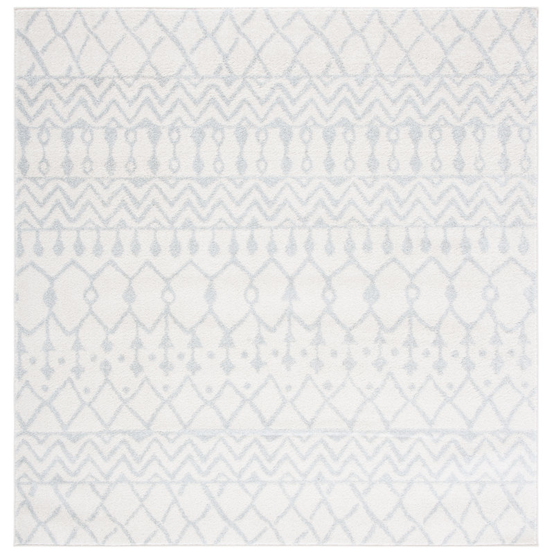 Tapis ivoire / gris clair Delong Southwestern, Carré 8 pi