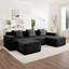 Canapé modulaire modulaire à 3 places en U avec assise profonde, confort en forme de nuage, coussins décoratifs et 2 repose-pieds mobiles pour la détente en famille-1261764812