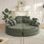 Fauteuil inclinable rond en velours côtelé de 78,5 pouces, convertible en deux fauteuils inclinables, canapé-lit 2 en 1 et coussins décoratifs avec cinq coussins décoratifs-866373953