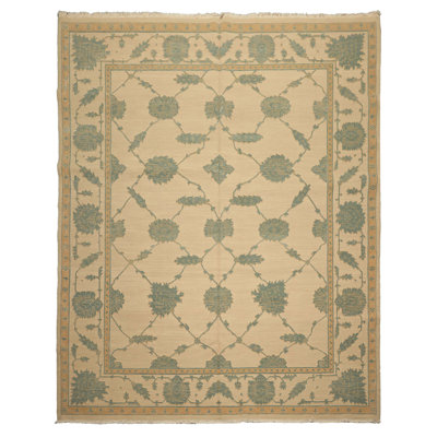 7'10''x9'10'' Hand Knotted Flatweave Wool & Ivory Nourison Nourmak Rug