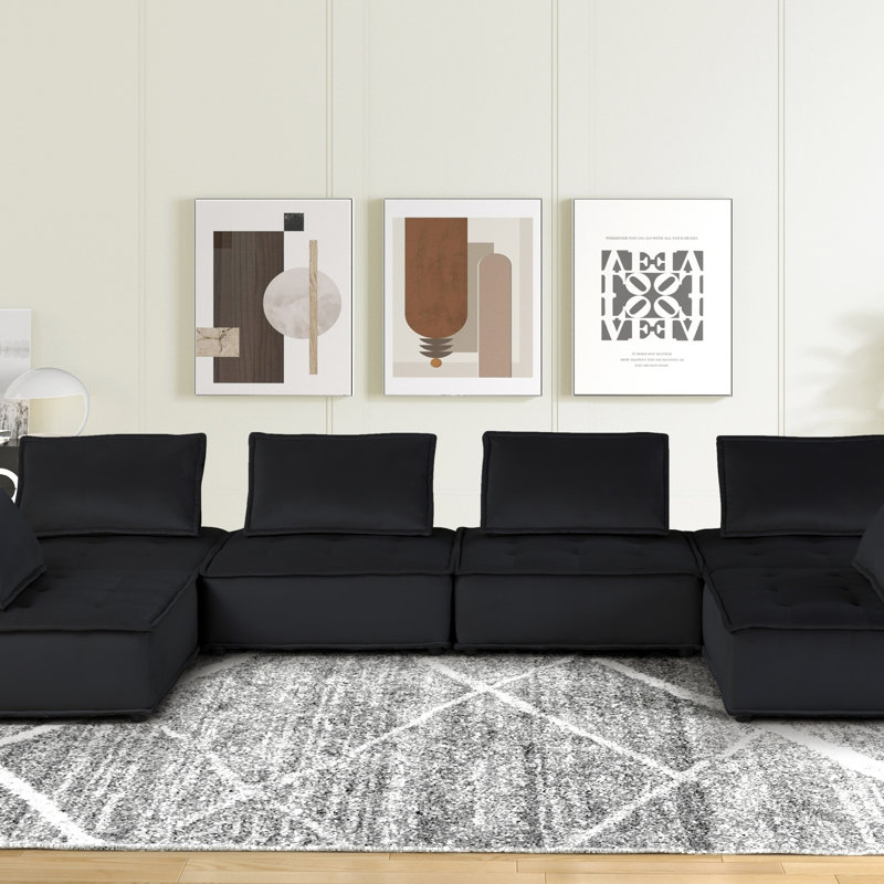 Canapé modulaire en U 6 places Velvet