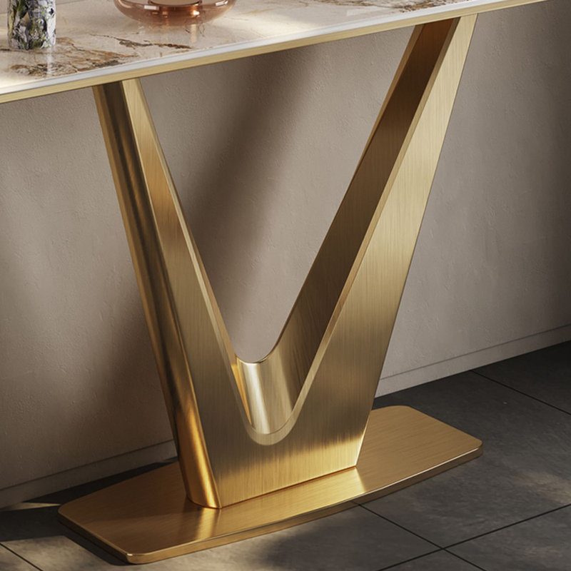 Console moderne de luxe simple et moderne, H 33,5 po x l 47,2 po x P 13,8 po, Doré