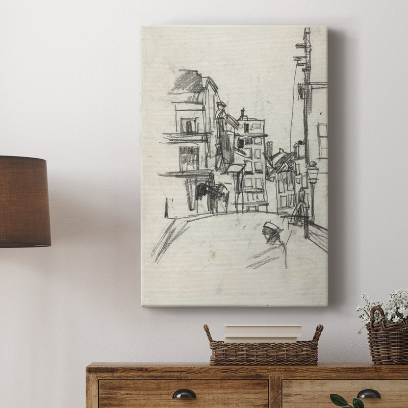 Croquis rétro CVI - galerie Cavas sur mesure, H 36 po x l 24 po