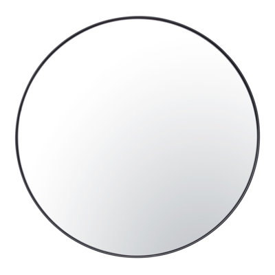 Tablet Round Wall Mirror - 30"W x 30"H - Black